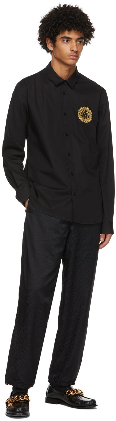 Versace Jeans Couture Black Coin Logo Shirt