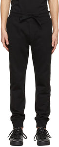 Versace Jeans Couture Black Cuffed Lounge Pants - Versace Jeans Couture Pantalon de salon collé noir noir - 베르사체 청바지 Couture 블랙 커프스 라운지 바지