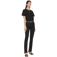 Versace Jeans Couture Black Double Buckle Belt - Versace Jeans COUTURE NOIR BOIS BOUCLE BOUCLE - 베르사체 청바지 Couture 블랙 더블 버클 벨트