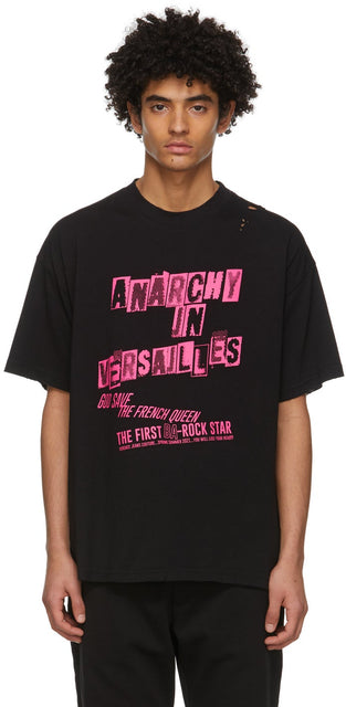 Versace Jeans Couture Black Hey Reilly Edition 'Anarchy' T-Shirt - Versace Jeans Couture Black Hey Hey Reilly Edition 'Anarchy' T-shirt - 베르사체 청바지 Couture 블랙 헤이 레이 딜판 '무정부'티셔츠