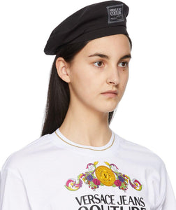 Versace Jeans Couture Black Institutional Logo Beret