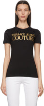Versace Jeans Couture Black Institutional Logo T-Shirt - Versace Jeans Couture T-shirt logo institutionnel noir noir - 베르사체 청바지 Couture 검은 기관 로고 티셔츠