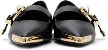 Versace Jeans Couture Black Leather Audrey Flats