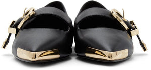 Versace Jeans Couture Black Leather Audrey Flats