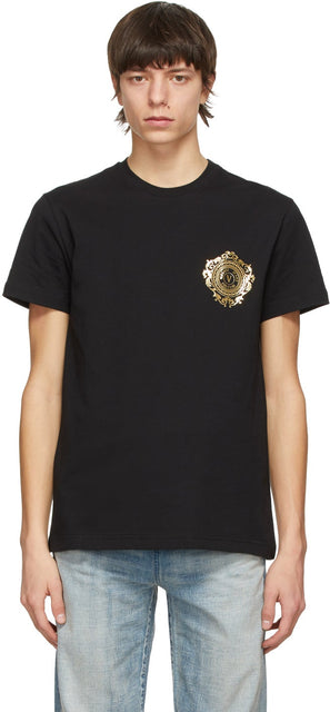 Versace Jeans Couture Black Logo Chest T-Shirt - Versace Jeans Couture T-shirt de poitrine logo noire noir - 베르사체 청바지 Couture 검은 로고 가슴 티셔츠