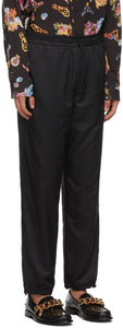 Versace Jeans Couture Black Nylon Logo Sweatpants