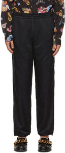Versace Jeans Couture Black Nylon Logo Sweatpants - Versace Jeans COUTURE NOIR NYLON Logo Sweatpants - 베르사체 청바지 Couture 검은 나일론 로고 스웨트 팬츠