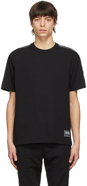 Versace Jeans Couture Black Pipe T-Shirt - Versace Jeans T-shirt de tuyau noir Couture - 베르사체 청바지 Couture 검은 파이프 티셔츠