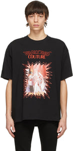 Versace Jeans Couture Black Rock Motif T-Shirt - Versace Jeans T-shirt motif rocher noir COUTURE - 베르사체 청바지 Couture 검은 록 모티브 티셔츠