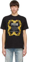 Versace Jeans Couture Black Warranty Border T-Shirt - Versace Jeans Couture T-shirt de bordure de garantie noire noir - 베르사체 청바지 Couture 검은 보증 테두리 T 셔츠