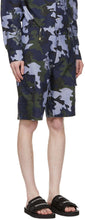 Versace Jeans Couture Blue Camo Logo Shorts