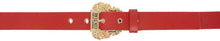 Versace Jeans Couture Red Leather Couture I Belt - Versace Jeans Couture Couture Couture Rouge Couture I - 베르사체 청바지 Couture 레드 가죽 Couture I Belt.