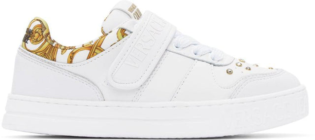 Versace Jeans Couture White Barocco Court 88 Sneakers - Versace Jeans Couture Blanc Barocco Court 88 Sneakers - 베르사체 청바지 Couture White Barocco Court 88 스니커즈