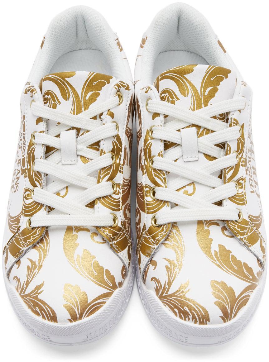 Versace Jeans Couture White Barocco Sneakers
