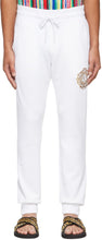 Versace Jeans Couture White Logo Lounge Pants - Versace Jeans Couture Blanc Logo Lounge Pants - 베르사체 청바지 Couture 화이트 로고 라운지 바지
