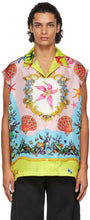 Versace Multicolor Silk TrÃ©sor De La Mer Sleeveless Shirt - Versace Multicolore Silk TRÉOR DE LA MER chemise sans manches - 베르사체 여러 가지 빛깔의 실크 trÃ © sor de la mer 민소매 셔츠