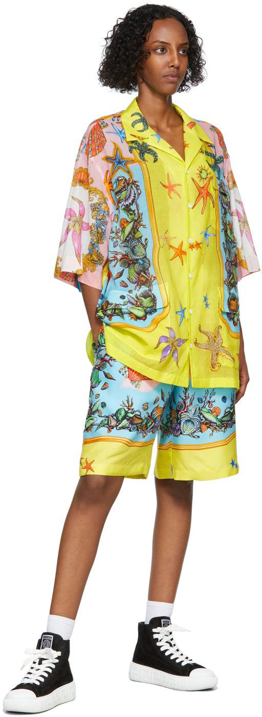 Versace Multicolor TrÃ©sor De La Mer Short Sleeve Shirt