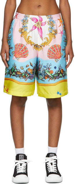 Versace Multicolor TrÃ©sor De La Mer Shorts - Versace multicolore TRÉOR DE LA MER Shorts - Versace 여러 가지 빛깔의 Tré sor de la mer 반바지