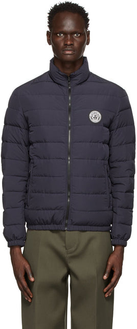 Versace Navy Down Medusa Patch Jacket - Veste Patch Medusa Down Medusa Down - 베르사체 네이비 다운 메두사 패치 재킷