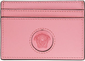 Versace Pink 'La Medusa' Card Holder - Titulaire de la carte Versace Pink 'La Medusa' - 베르사체 핑크 '라 메두사'카드 홀더