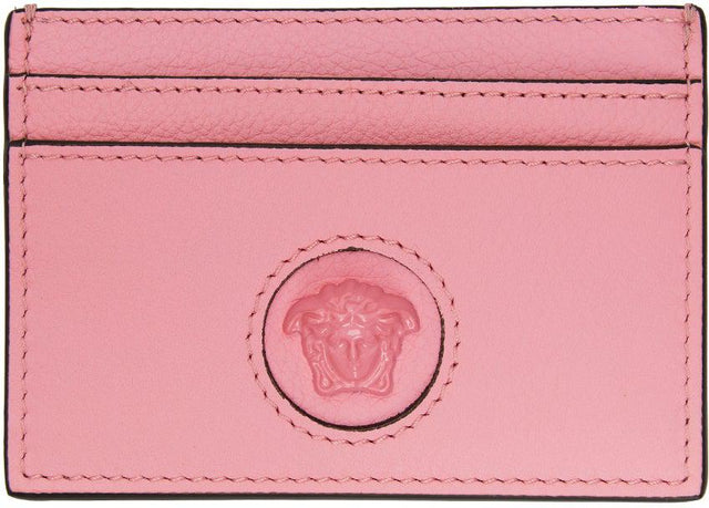 Versace Pink 'La Medusa' Card Holder - Titulaire de la carte Versace Pink 'La Medusa' - 베르사체 핑크 '라 메두사'카드 홀더