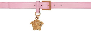 Versace Pink 'La Medusa' Charm Belt - Ceinture de charme de la "La Medusa" Versace Pink - 베르사체 핑크 '라 메두사'매력 벨트
