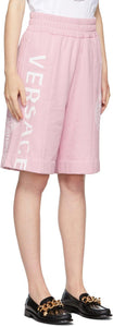 Versace Pink Medusa Logo Shorts