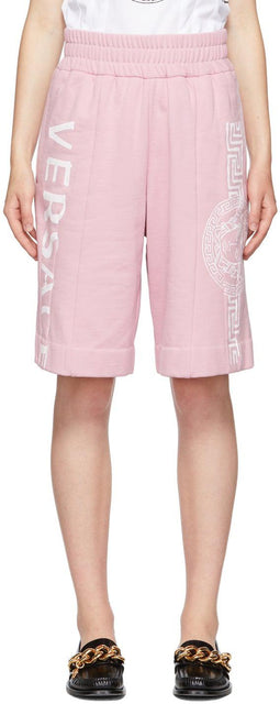 Versace Pink Medusa Logo Shorts - Versace Rose Medusa Logo Short - 베르사체 핑크 메두사 로고 반바지
