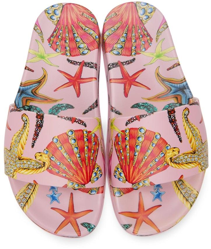 Versace Pink TrÃ©sor De La Mer Slides