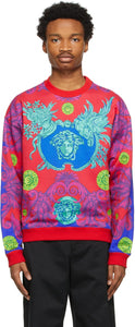 Versace Red Barocco Sweatshirt - Sweat-shirt Versace Red Barocco - 베르사체 붉은 바로코 스웨터