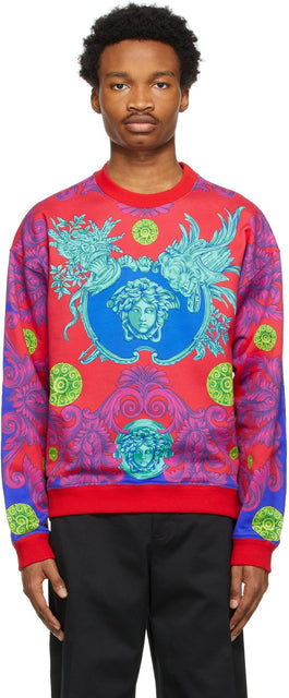 Versace Red Barocco Sweatshirt - Sweat-shirt Versace Red Barocco - 베르사체 붉은 바로코 스웨터
