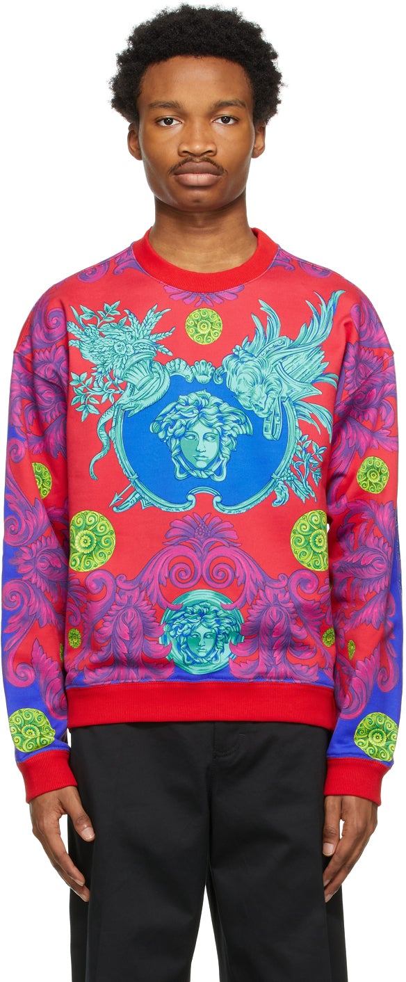 Versace Red Barocco Sweatshirt - Sweat-shirt Versace Red Barocco - 베르사체 붉은 바로코 스웨터
