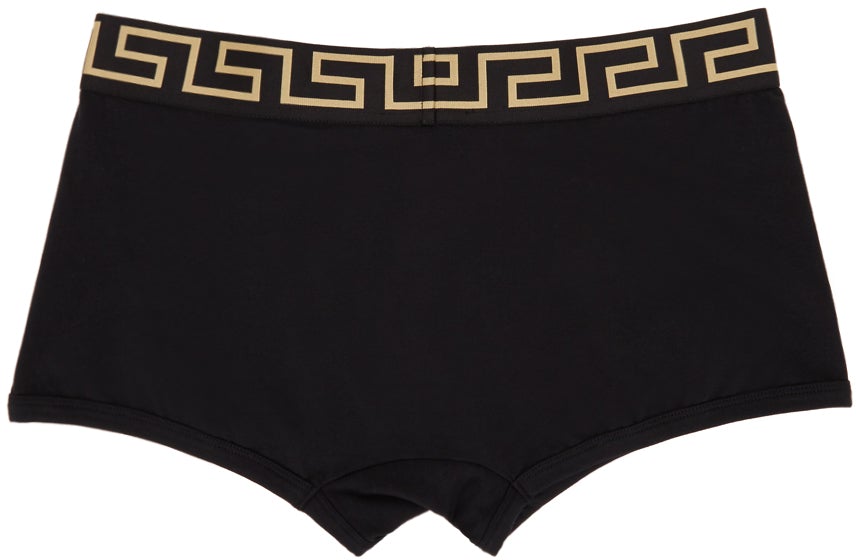 Versace Underwear Black Greca Border Boxer Briefs