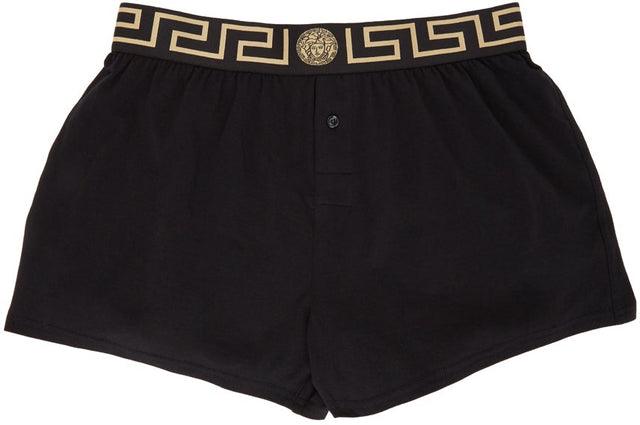 Versace Underwear Black Greca Border Boxers - Versace Sous-vêtements Noir Boxers frontaliers de Greca - 베르사체 속옷 Black Greca Borders.