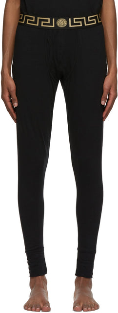 Versace Underwear Black Greca Border Lounge Pants - Pantalon de salon frontalier noir de sous-vêtements Versace Sous-vêtements - 베르사체 속옷 Black Greca Border Lounge Pants.