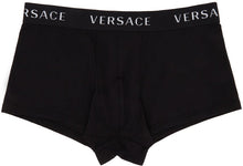Versace Underwear Black Logo Band Boxer Briefs - Versace Sous-vêtements Black Logo Band Boxer Boxer - 베르사체 속옷 블랙 로고 밴드 복서 팬티