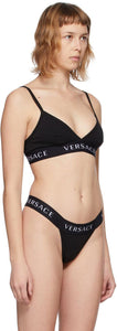 Versace Underwear Black Logo Triangle Bralette