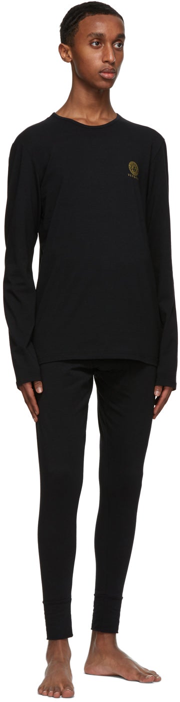 Versace Underwear Black Medusa Long Sleeve T-Shirt