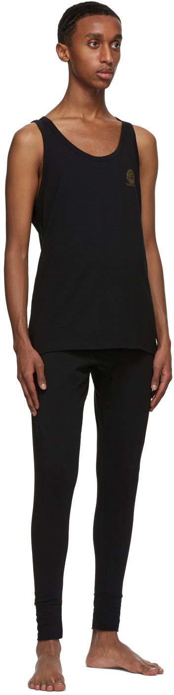 Versace Underwear Black Medusa Undershirt Tank Top