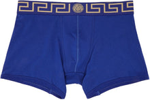 Versace Underwear Blue Long Greca Border Boxer Briefs - Versace Sous-vêtements Bleu Long Boxer Boxer Freca - 베르사체 속옷 블루 긴 그리스 테두리 권투 선수 팬티