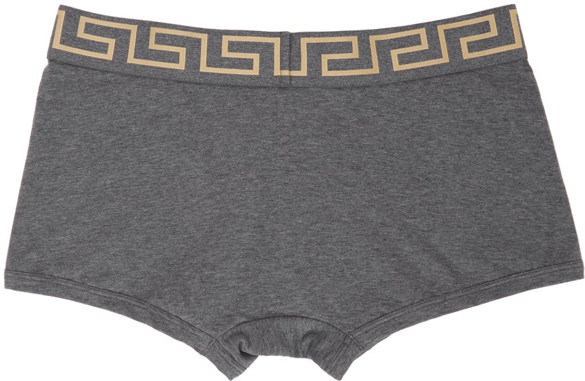 Versace Underwear Grey Greca Border Boxer Briefs
