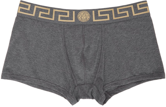 Versace Underwear Grey Greca Border Boxer Briefs - Versace sous-vêtements gris greca frontière Boxer Boxer - 베르사체 속옷 회색 Greca 국경 복서 팬티