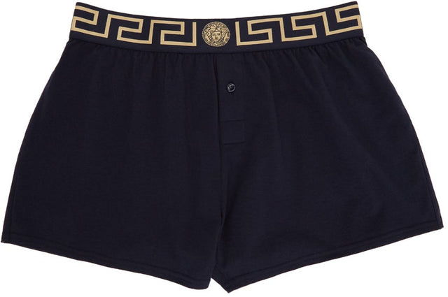 Versace Underwear Navy Greca Border Boxers - Versace Sous-vêtements Navy GReca Boxers Boxers - 베르사체 속옷 해군 Greca 테두리 권투 선수