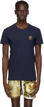 Versace Underwear Navy Medusa Logo T-Shirt - Versace Sous-vêtements Navy Medusa Logo T-shirt - 베르사체 속옷 네이비 메두사 로고 티셔츠