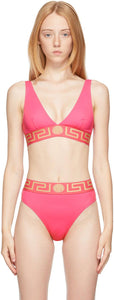 Versace Underwear Pink Greca Border Bikini Top - Versace sous-vêtements rose greca frontalier bikini - 베르사체 속옷 핑크 그리스 국경 비키니 탑