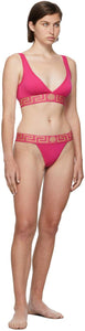 Versace Underwear Pink Greca Border Thong