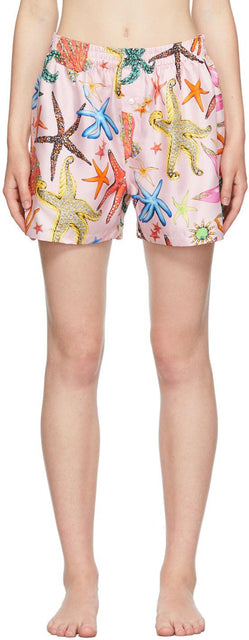 Versace Underwear Pink Starfish Pyjama Shorts - Versace Sous-vêtements Rose Starfish Pajama Short - 베르사체 속옷 핑크 불가사리 파자마 반바지