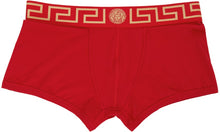 Versace Underwear Red Greca Border Boxer Briefs - Versace Sous-vêtements Rouge Greca Boxer Boxer Boxer - 베르사체 속옷 레드 Greca 테두리 복서 팬티