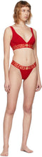 Versace Underwear Red Greca Border Thong