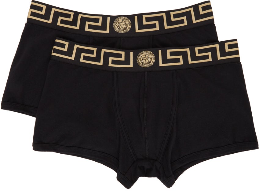 Versace Underwear Two-Pack Black Greca Border Briefs – BlackSkinny